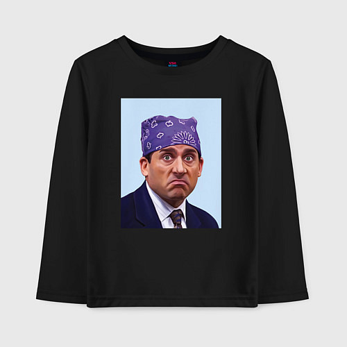 Детский лонгслив Michael Scott - Prison mike the office meme / Черный – фото 1