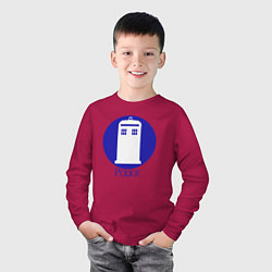 Лонгслив хлопковый детский Tardis police, цвет: маджента — фото 2
