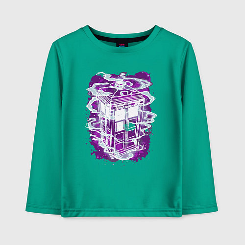 Детский лонгслив Tardis violet / Зеленый – фото 1