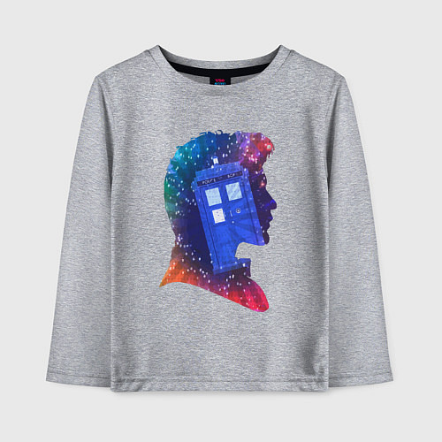 Детский лонгслив Tardis and doctor / Меланж – фото 1