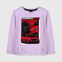 Лонгслив хлопковый детский Автомобиль Subaru WRX, цвет: лаванда
