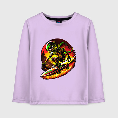 Детский лонгслив Космический скейтер / Лаванда – фото 1