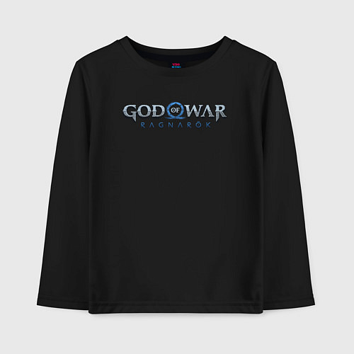 Детский лонгслив God of war ragnarok logo / Черный – фото 1