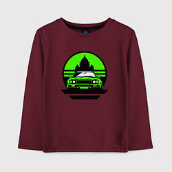 Лонгслив хлопковый детский Nissan skyline retro style, цвет: меланж-бордовый