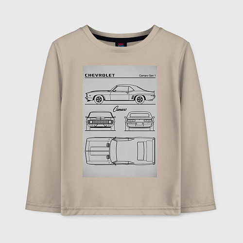 Детский лонгслив Chevrolet Camaro / Миндальный – фото 1