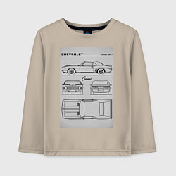 Лонгслив хлопковый детский Chevrolet Camaro, цвет: миндальный