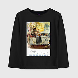 Лонгслив хлопковый детский Mercedes-benz ретро автомобиль, цвет: черный
