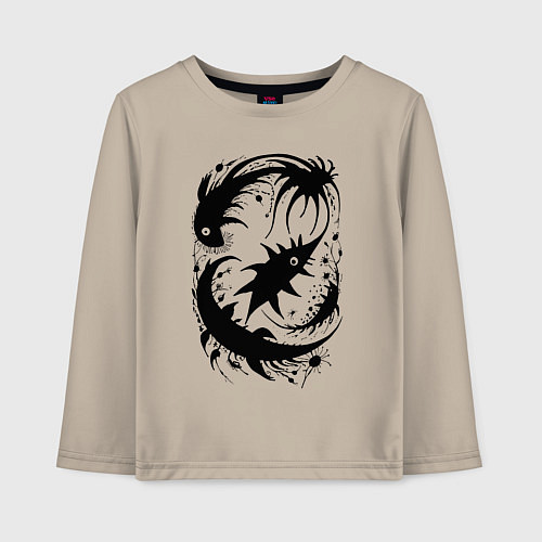 Детский лонгслив Абстрактные твари - нейросеть / Миндальный – фото 1