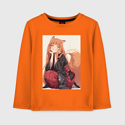 Лонгслив хлопковый детский Волчица и пряности Холо торговец, цвет: оранжевый