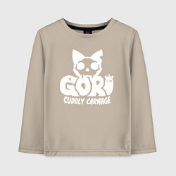 Лонгслив хлопковый детский Goro cuddly carnage logo, цвет: миндальный