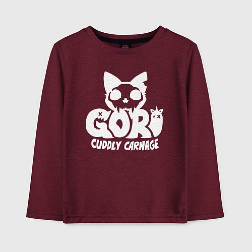 Детский лонгслив Goro cuddly carnage logo / Меланж-бордовый – фото 1