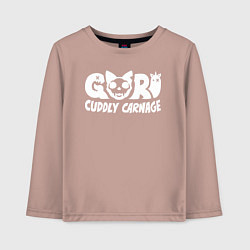 Лонгслив хлопковый детский Goro cuddly carnage logotype, цвет: пыльно-розовый