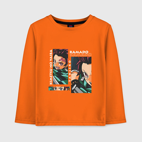 Детский лонгслив Клинок рассекающий демонов Kamado Tanjiro / Оранжевый – фото 1