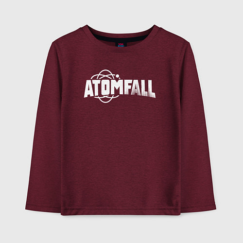 Детский лонгслив Atomfall logo / Меланж-бордовый – фото 1