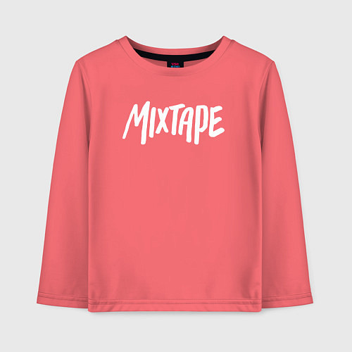 Детский лонгслив Mixtape logo / Коралловый – фото 1