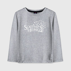 Лонгслив хлопковый детский South of midnight logo, цвет: меланж