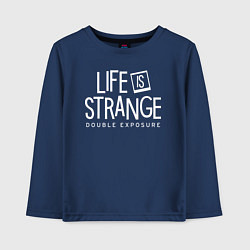 Лонгслив хлопковый детский Life is strange double exposure logo, цвет: тёмно-синий