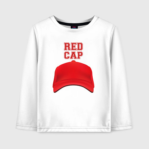 Детский лонгслив Red cap / Белый – фото 1