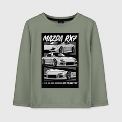 Лонгслив хлопковый детский Mazda rx-7 JDM авто, цвет: авокадо