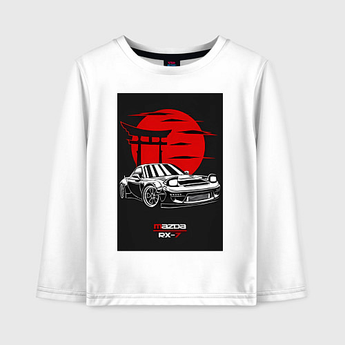 Детский лонгслив Mazda rx-7 jdm style / Белый – фото 1