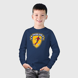 Лонгслив хлопковый детский Soccer club, цвет: тёмно-синий — фото 2