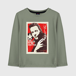 Лонгслив хлопковый детский Joe Strummer of the Clash, цвет: авокадо