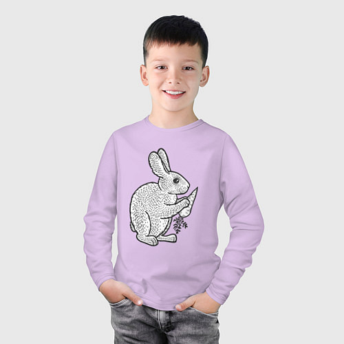 Детский лонгслив Зайчик и морковка / Лаванда – фото 3