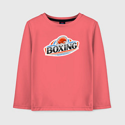 Лонгслив хлопковый детский Boxing team, цвет: коралловый