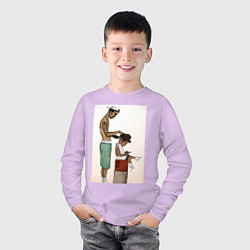 Лонгслив хлопковый детский Парикмахер, цвет: лаванда — фото 2