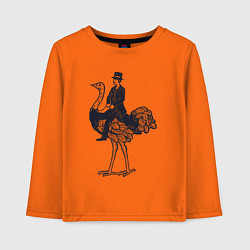 Детский лонгслив Страус и джентльмен