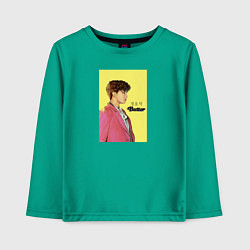 Лонгслив хлопковый детский J-hope Butter, цвет: зеленый