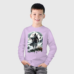 Лонгслив хлопковый детский Призрак Цусимы - Японский самурай, цвет: лаванда — фото 2