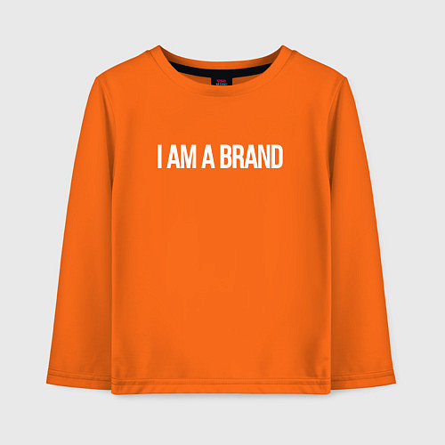 Детский лонгслив I am a brand / Оранжевый – фото 1