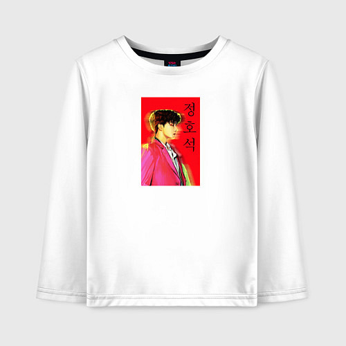 Детский лонгслив Чон Джонгук / Белый – фото 1