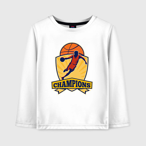 Детский лонгслив Champion basketball / Белый – фото 1
