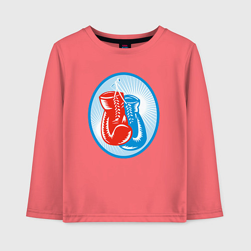 Детский лонгслив Перчатки - бокс / Коралловый – фото 1