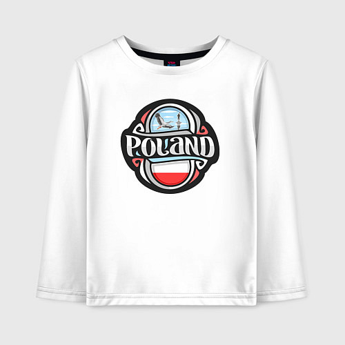 Детский лонгслив Poland / Белый – фото 1