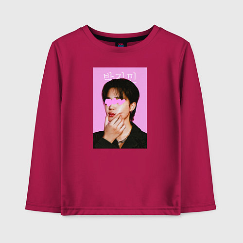 Детский лонгслив Чимин BTS / Маджента – фото 1