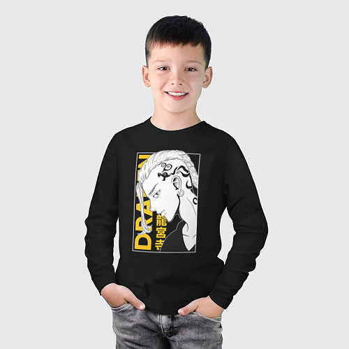 Детский лонгслив Токийские мстители Ken Rygji Кен Рюгуджи / Черный – фото 3