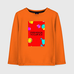 Лонгслив хлопковый детский Прилгашения на тацен, цвет: оранжевый
