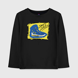 Лонгслив хлопковый детский Steph Curry shoes, цвет: черный