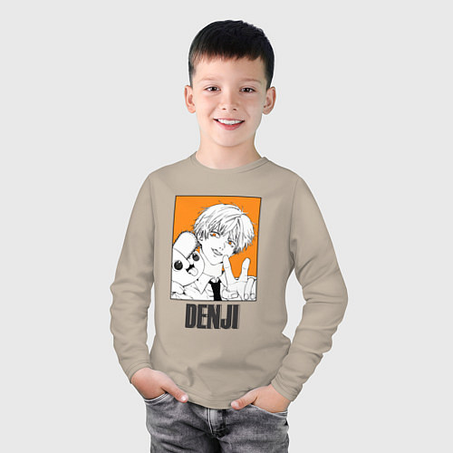 Детский лонгслив Человек-бензопила Denji Почита / Миндальный – фото 3