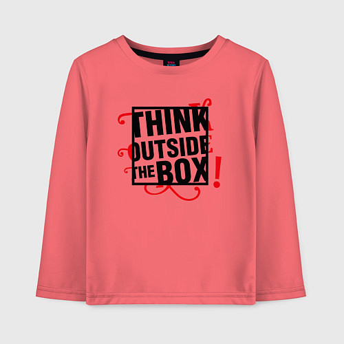 Детский лонгслив Мыслите нестандартно / Коралловый – фото 1