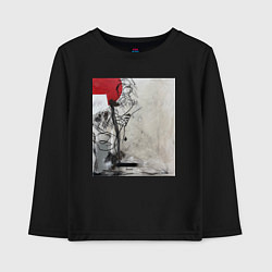 Лонгслив хлопковый детский Abstract Red, цвет: черный