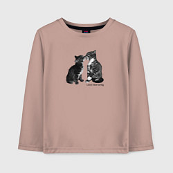 Лонгслив хлопковый детский Kiss the cats, цвет: пыльно-розовый