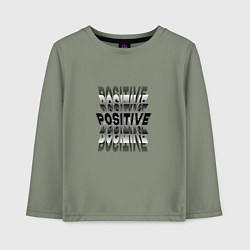 Лонгслив хлопковый детский Надпись Positive, цвет: авокадо