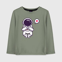 Лонгслив хлопковый детский Astronaut love, цвет: авокадо