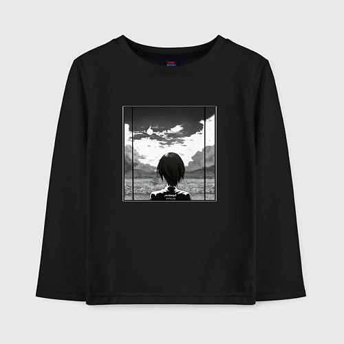 Детский лонгслив Иная манга / Черный – фото 1