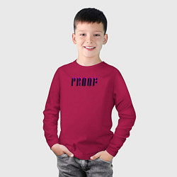Лонгслив хлопковый детский BTS Proof, цвет: маджента — фото 2
