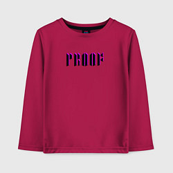 Лонгслив хлопковый детский BTS Proof, цвет: маджента